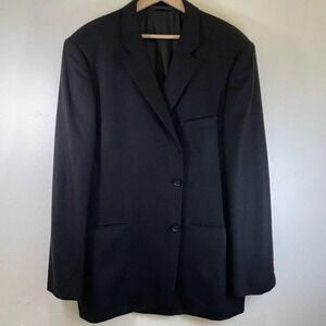 Nordstrom Loro Piana Sport Coat 48L Black 100% Cashmere 2 Button Notch Lapel